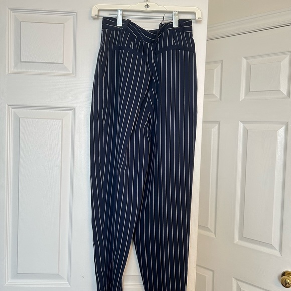 ARITZIA BABATON DRESS PANTS - NAVY & WHITE STRIPES - Picture 2 of 2